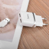 Original hoco. C12 dual USB charger with microUSB cable white