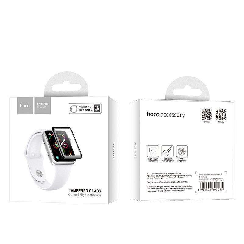 Original hoco. tempered glass for Apple Watch 40 mm black