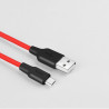 Original hoco. X21 charging microUSB cable white, red