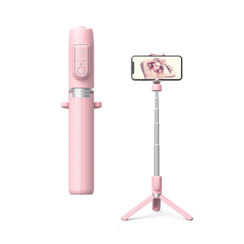 Original hoco. K11 2in1 wireless tripod and selfie stick pink