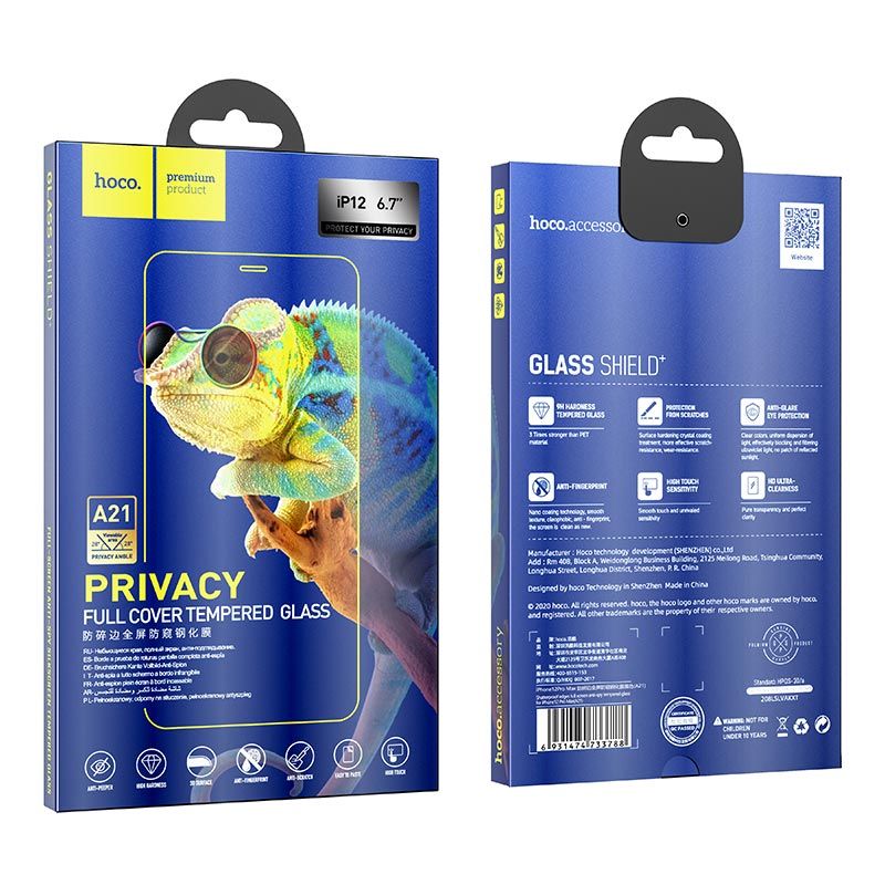 Original hoco. tempered glass A21 anti-spy for iPhone 12 Pro