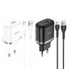 Original hoco. N3 18W fast charging set with type-c cable white