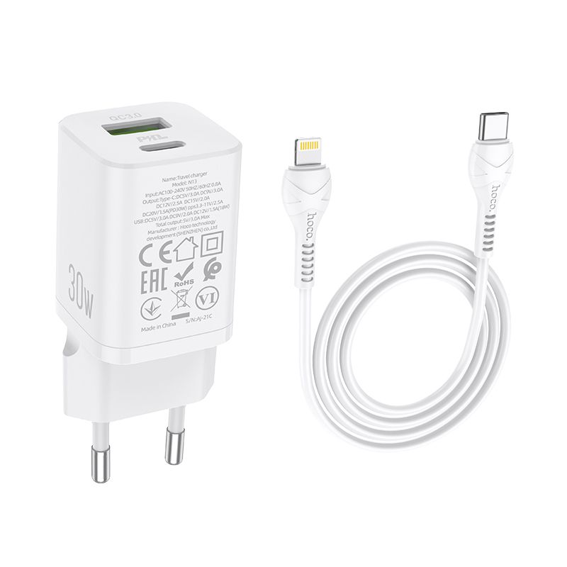 Original hoco. N13 PD30W QC3.0 fast charging set with double